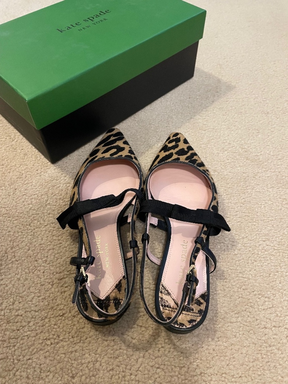 Kate Spade Maritza Calf hair Slingback Flats w/Box Size 6.5